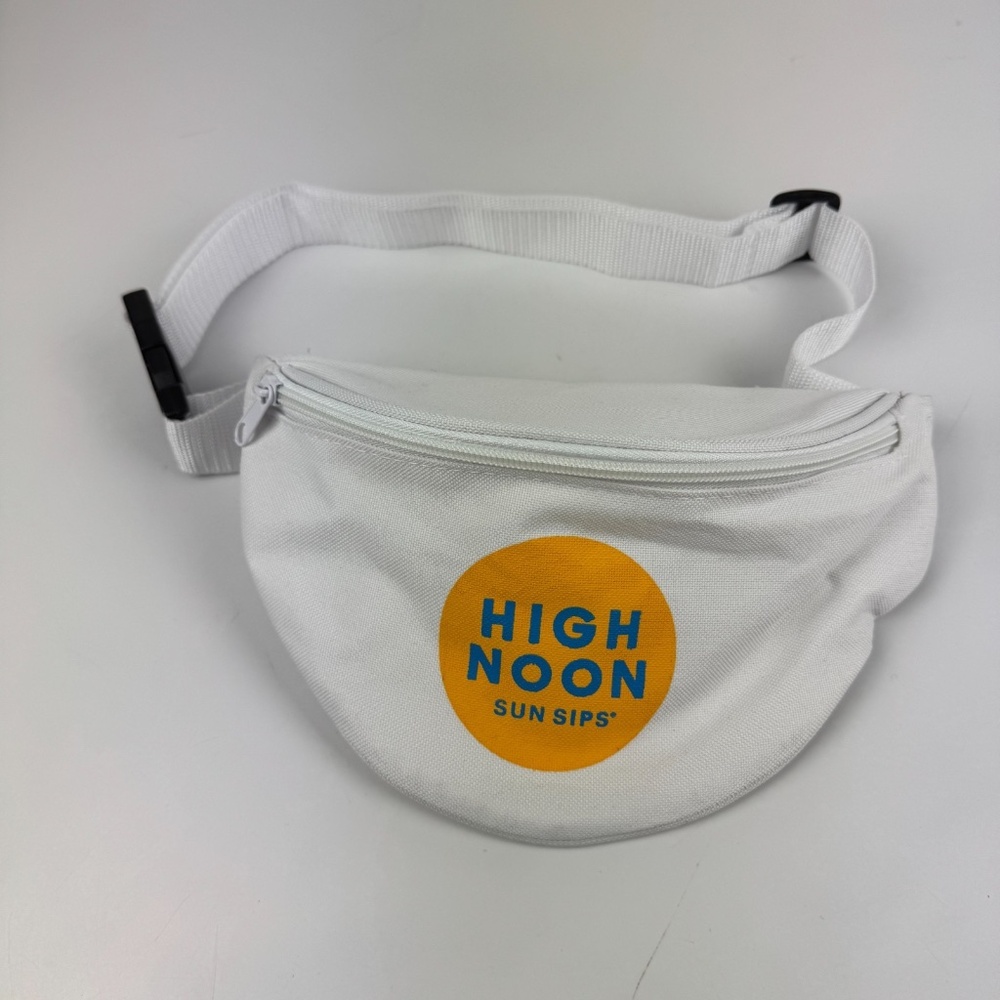 High Noon Sun Sips Hard Seltzer Fanny Pack Waist Hip Bag White 2 Pockets